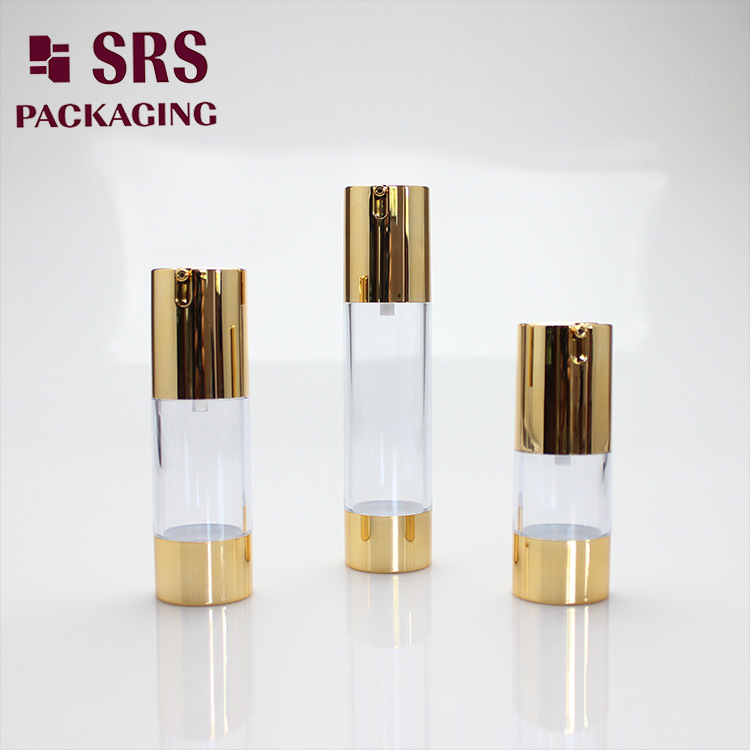 Rose Gold 50ml Square Airless Rotary Empty Bottle for Skincare