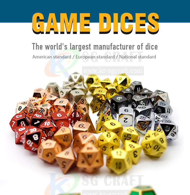 Hot Deals Barrel Plating Metal Dice Set Custom Dice