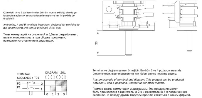 Small Oven Rotary Switch with TUV Certificate