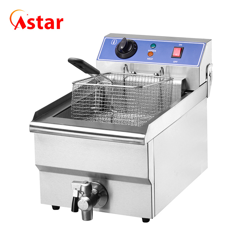 16+16LTR Commercial Electric Double Flat Chicken Fryer with Drain Taps