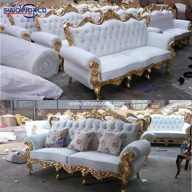 Sinoworld Manufacturing Hotel Hot Pink King Throne Sofa for Wedding