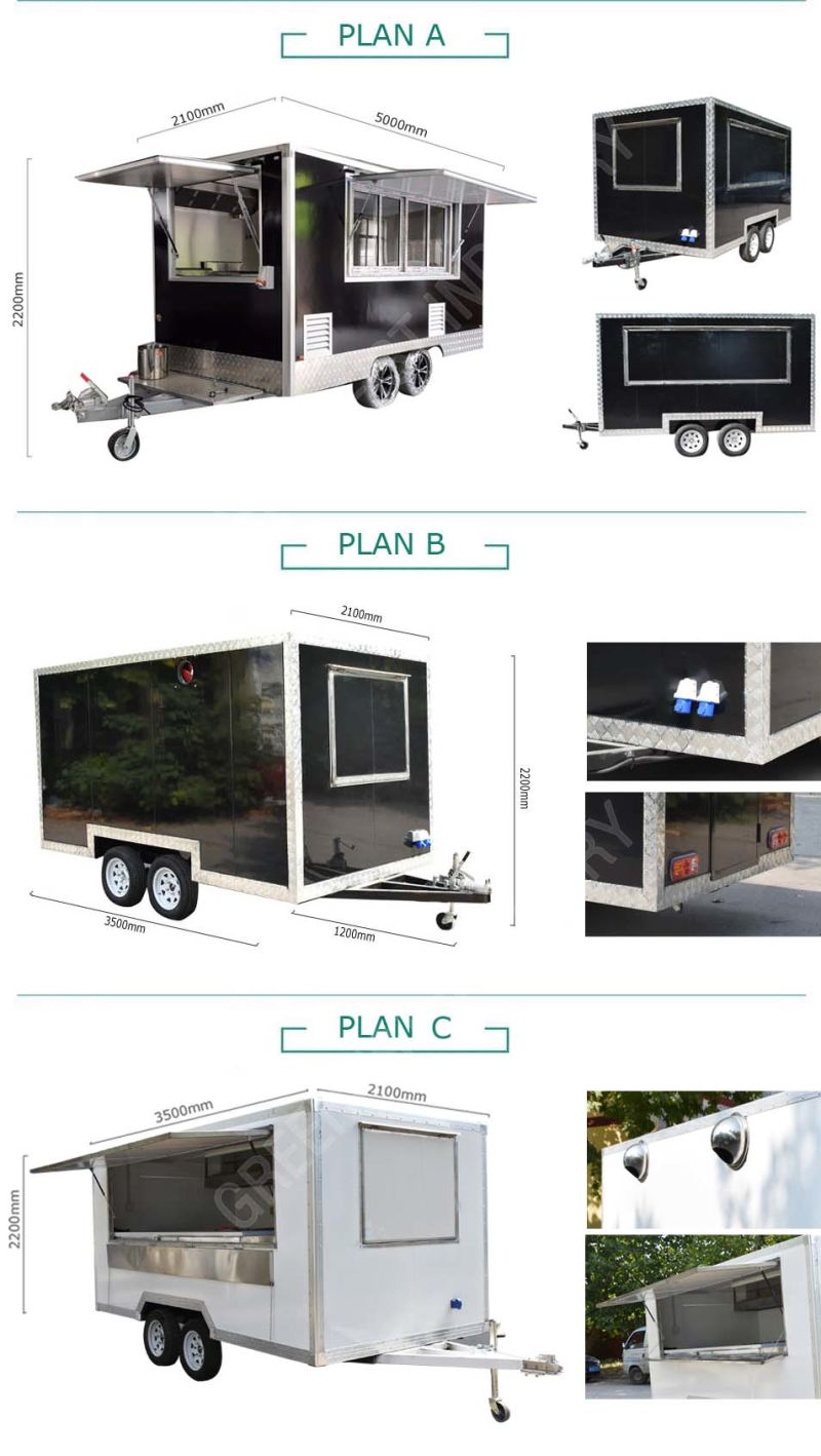 Mobile Outdoor Square Truck with Deep Fryer
