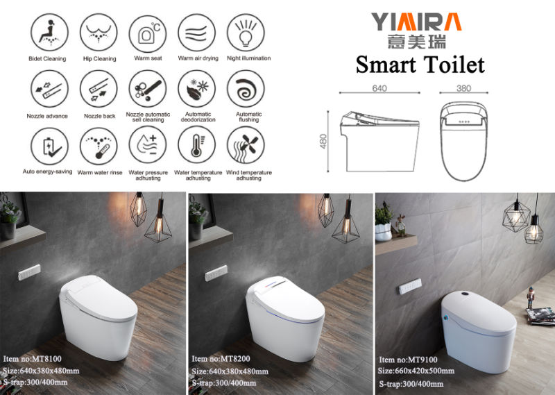 Hot Design Smart Toilet for Home Luxurious Golden Intelligent Toilet