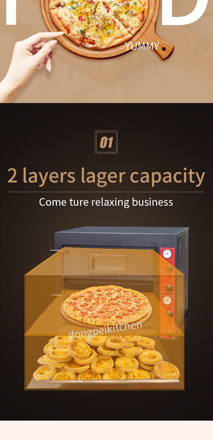 Commerical 2 Layer Pizza Baking Oven Electric Pizza Oven
