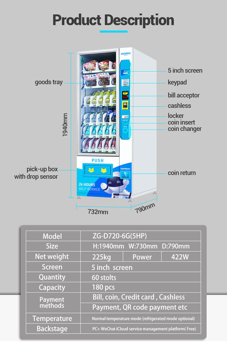 Zg Hot Sell Automatic Mini Snack Drink Combo Vending Machine