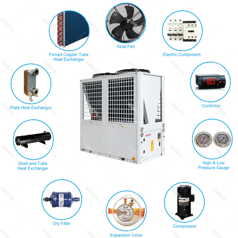 -25 to 10c Low Temperature 8HP Air Cooled Modular Industrial Scroll Chiller Digital Water Chiller