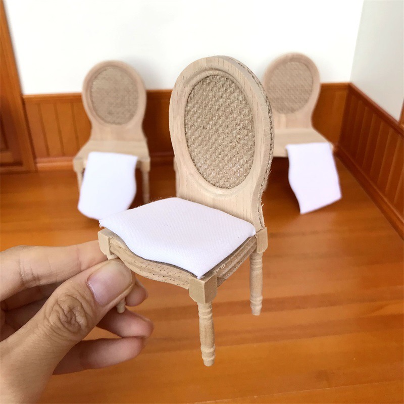 1: 12 Scale Miniature Furniture Miniature French Country Table & Chairs Unfinished