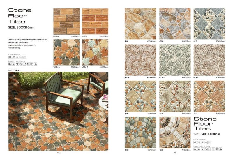 300*300mm Stone Ceramic Outdoor Floor Tile for Courtyard