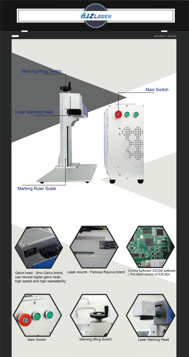 Compact Size Air Cooling Metal Fiber Laser Marking Machine
