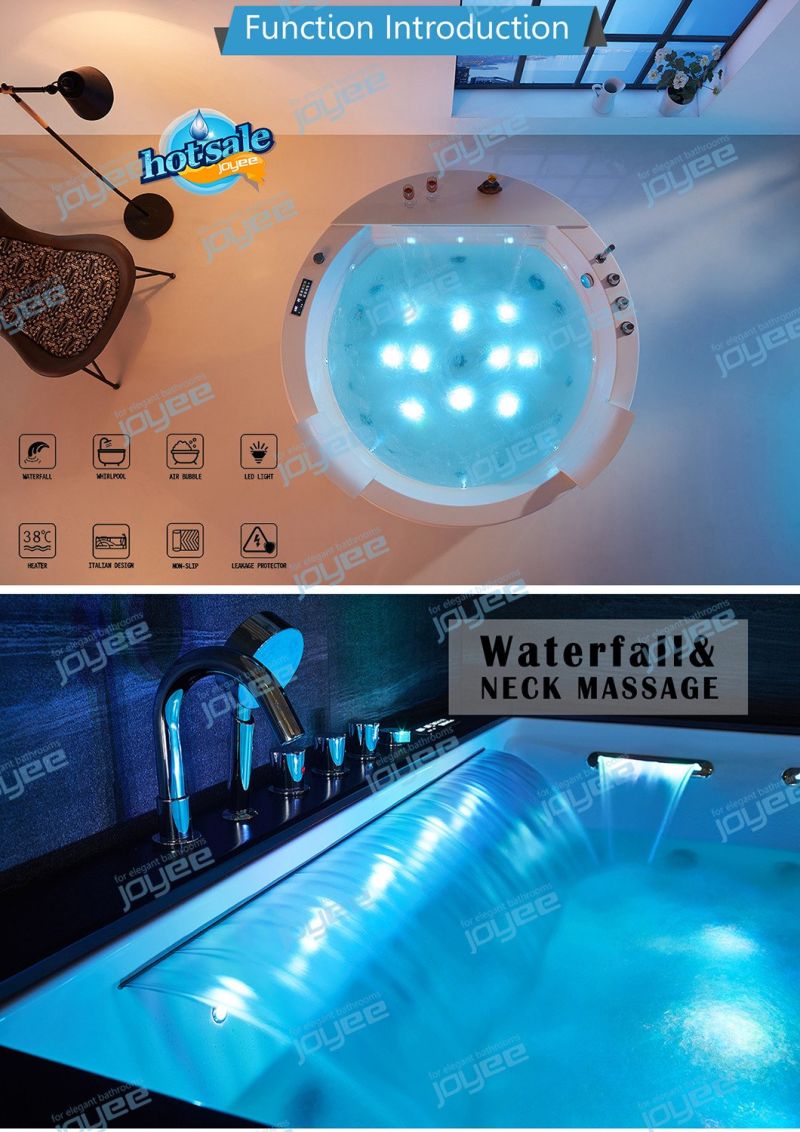 Joyee Hot Sale Outdoor SPA Bath Whirlpool Hot Tub with LED Lights