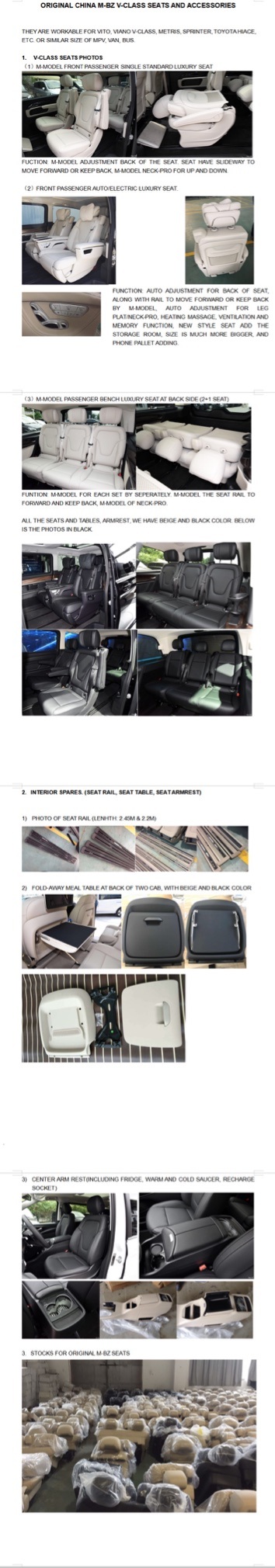 Viano/Vito/V-Class/Sprinter/Metris/Van Conversion Seat Van Seat