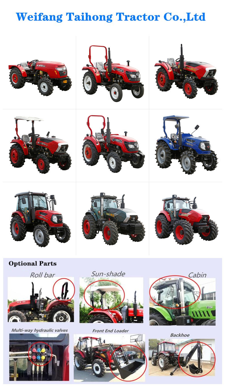 China Hot Selling 45HP 4WD Walking Tractor Compact Mini Tractor Agriculture Farm Tractors