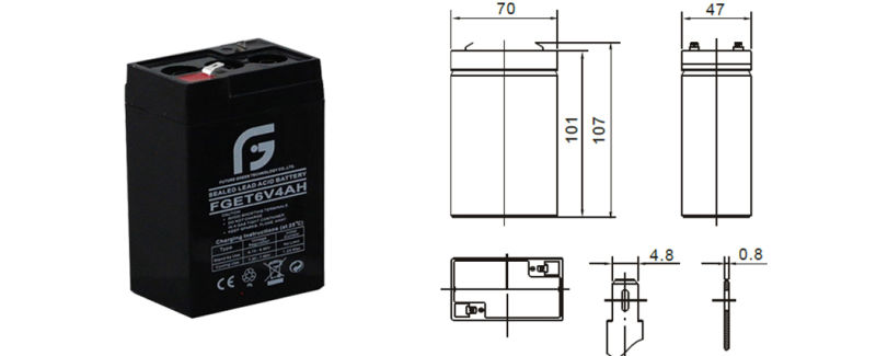 6V 4.5ah Factory Direct Small Sealed Rechargeable Solar Battery