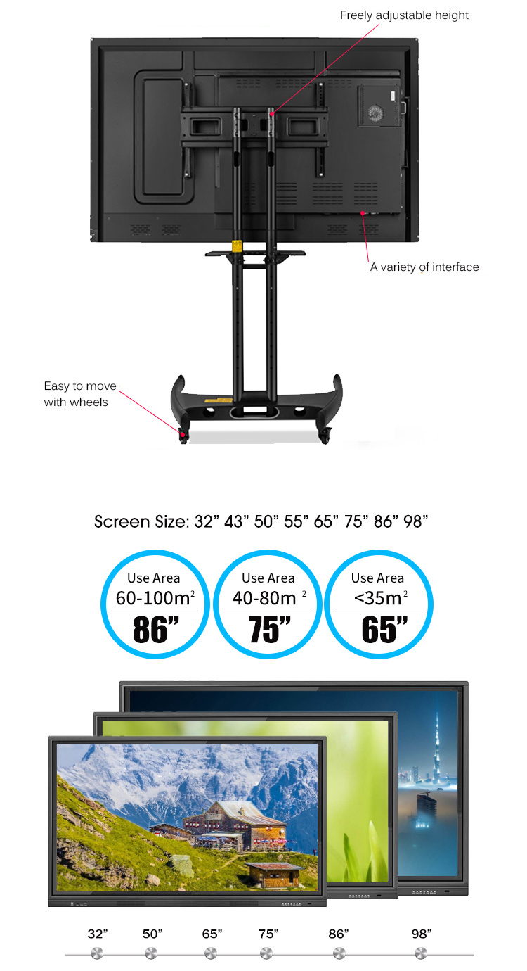 Hot Selling Smart Touch Screen Display Whiteboard for School Kids