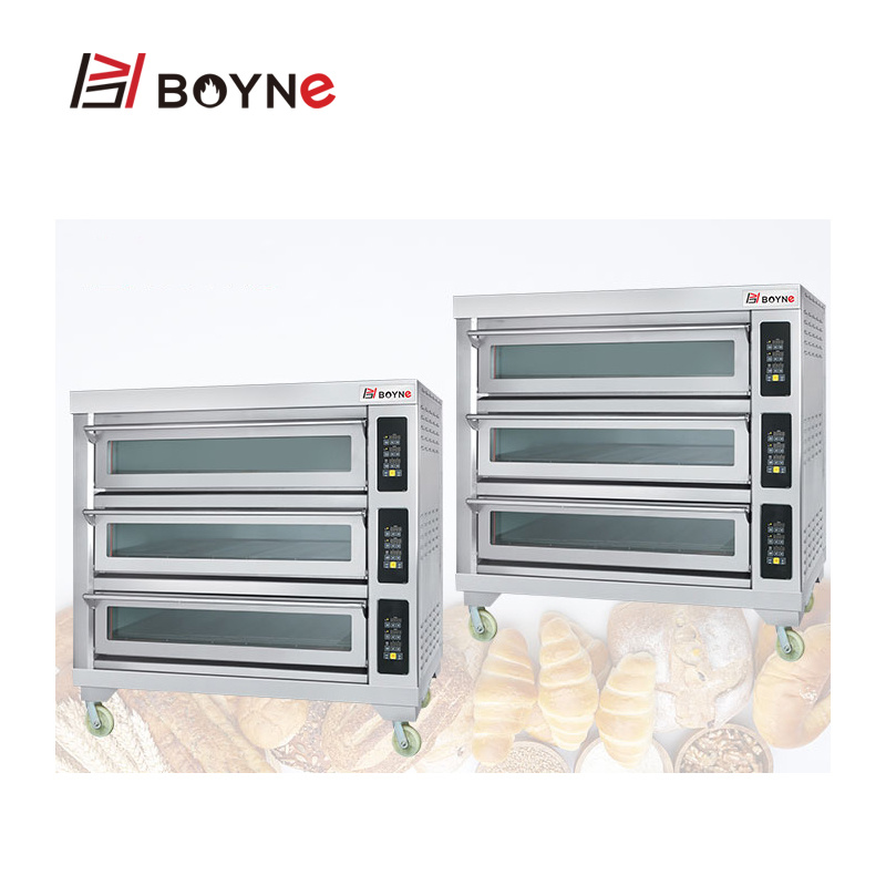 Hotel Kitchen Baking Three Deck Nine Trays Electric Oven