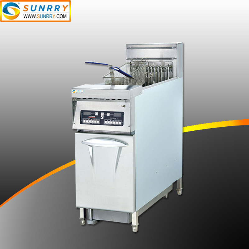 High Temperature Single Basket Deep Fryer with Filtering System