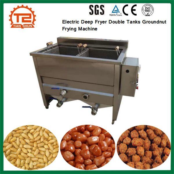 Electric Deep Fryer Double Tanks Groundnut Frying Machine