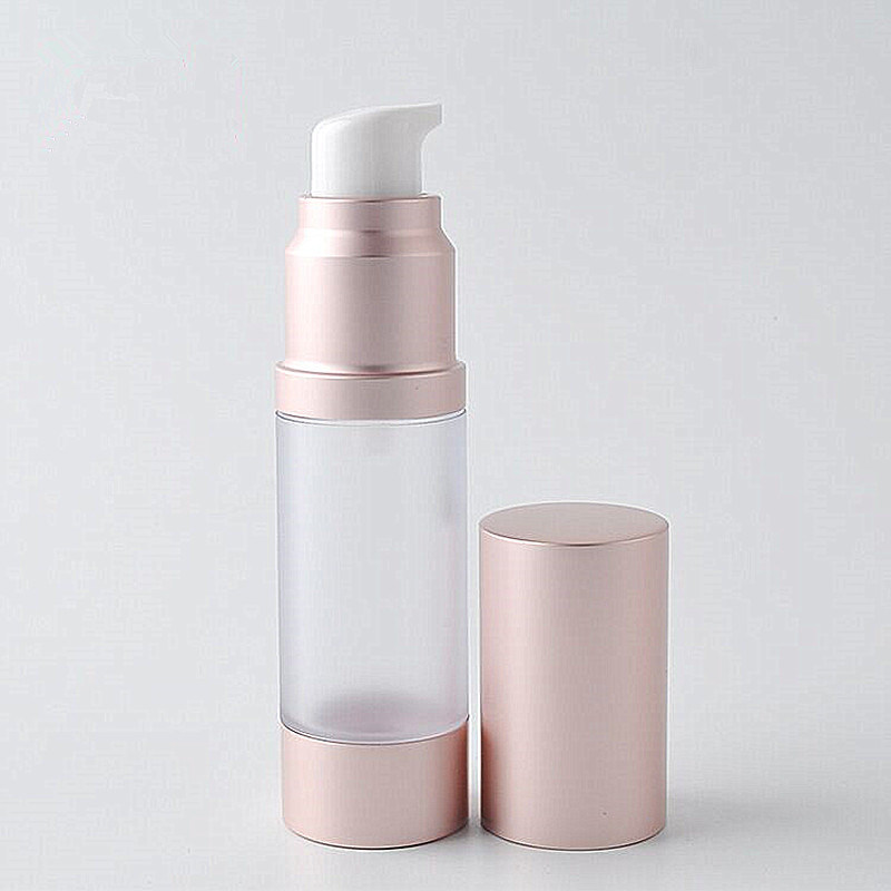 Pink Rose Gold Aluminum-Plastic Airless Lotion/Cream/Spray Bottle