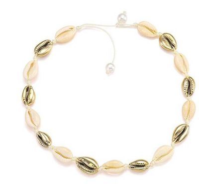 Environmental Protection Imitation Pearl Natural Shell Gold Plated Necklace