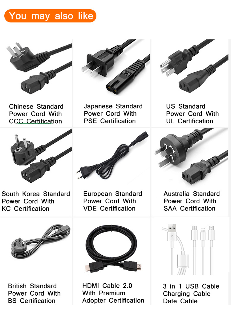 Hope Factory Price BS Standard 13A 250V IEC C13 Plug EU Power Cord for MacBook