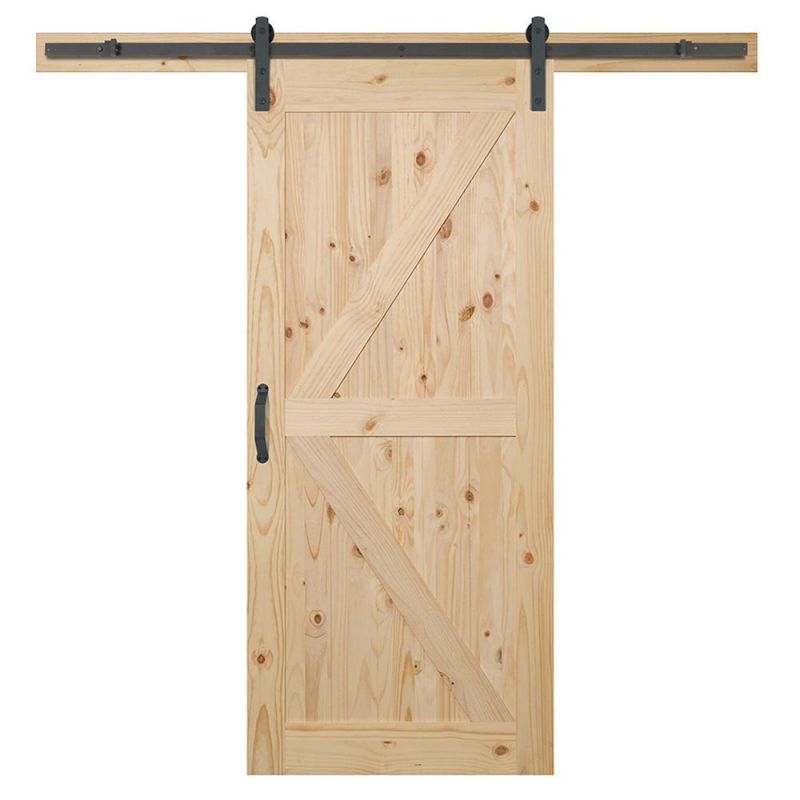 Unfinished Solid Pine Wood Barn Door for North America
