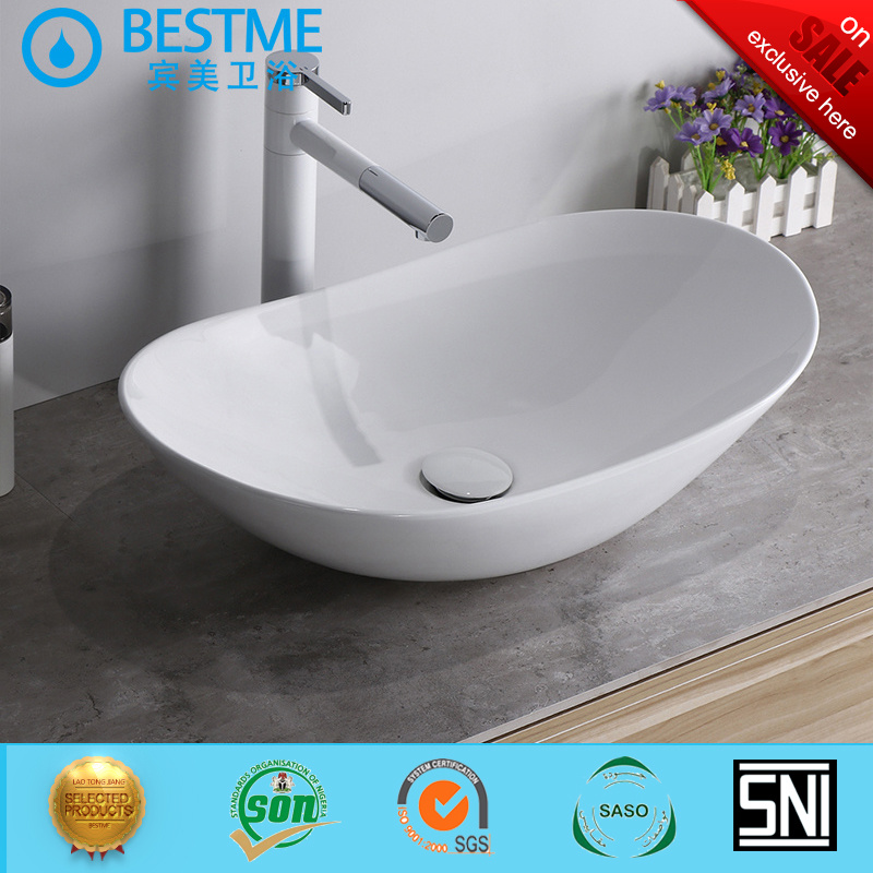 Bathroom Ceramic Vessel Basin / Washing Sink Supplier with Tap BC-7017