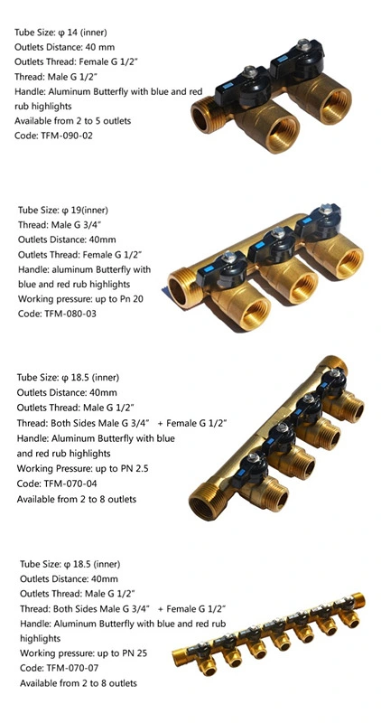 Good Quality Brass Water Distribution Manifold with Pex Pipe Connector