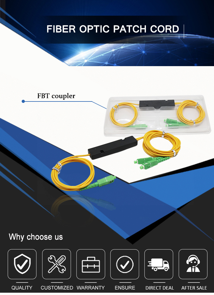 High Quality Sc Upc 1X2 Optical Fiber Splitter Fbt Coupler