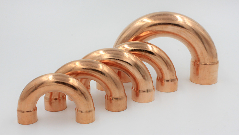 Copper Elbow 180 Degree Plumbing Tube Fitting U-Bend Pipe Fitting