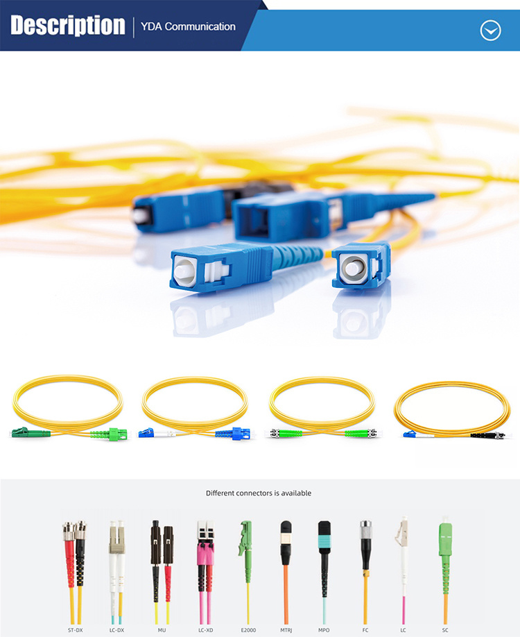 FTTH China Supplier Customized Indoor LC-LC Upc/APC Double Core Fiber Optic Patch Cord