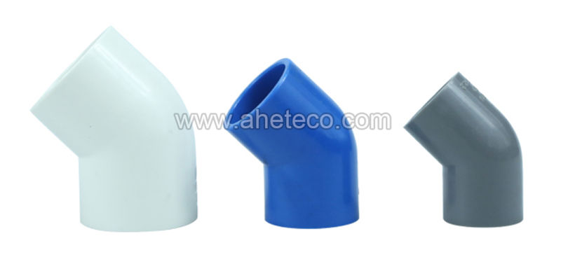 Water Supply Pipe Fitting UPVC CPVC 45 Degree Connector Pipe Fittings