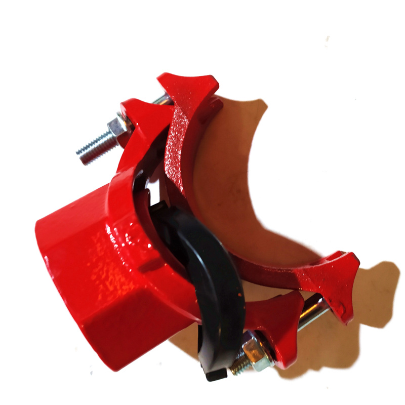 Red Colour Grooved Fittings and Couplings Mechanical Tee Grooved Threaded Outlet