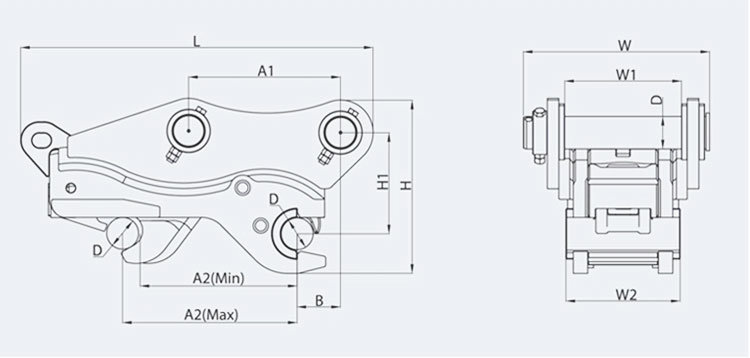 Digger Quick Hitch/Excavator Pin to Pin Quick Coupler/Hydraulic Multi Hitch