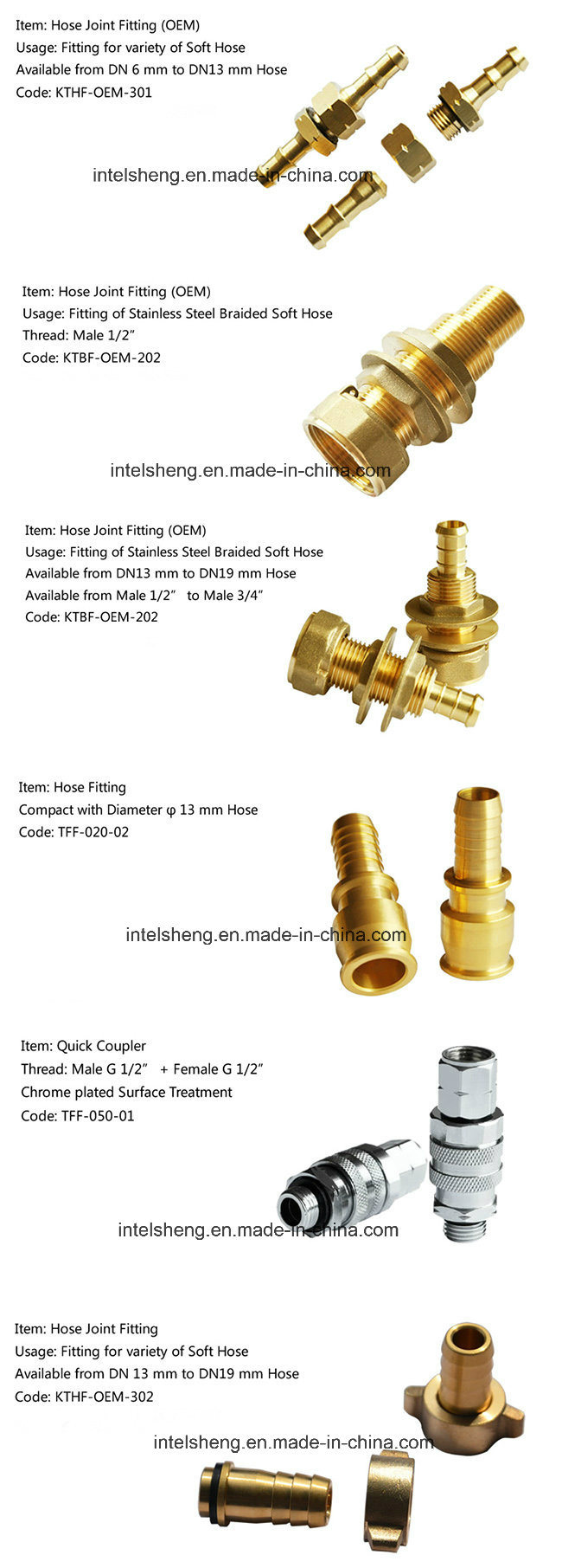 Brass Fitting for Pex Pipe Connector