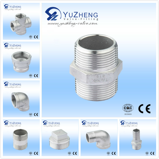 304/316 Stainless Steel Hex Nipple with Male Thread Plumbing Material