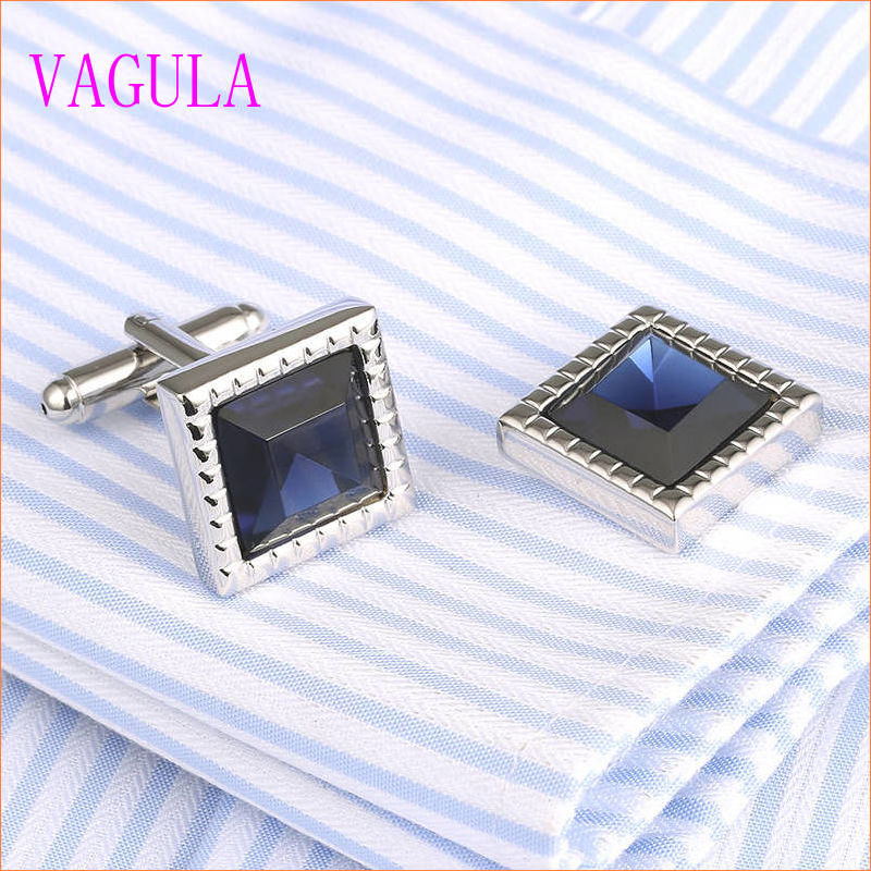 VAGULA Gemelos Men French Shirt Diamond Cuff Links 339