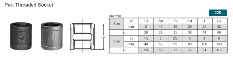 Plumbing Pipe Fittings, Galvanized Pipe Fittings (Socket/Coupling)