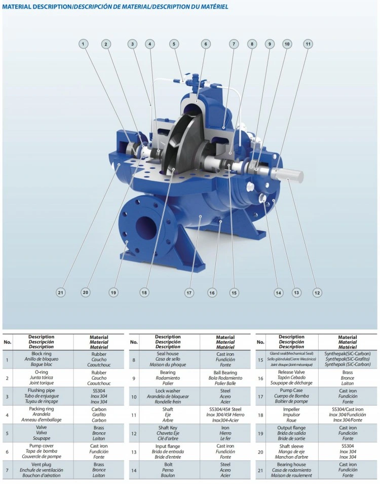 Electric Motor Driven Split Casing Coupling Motor Pump