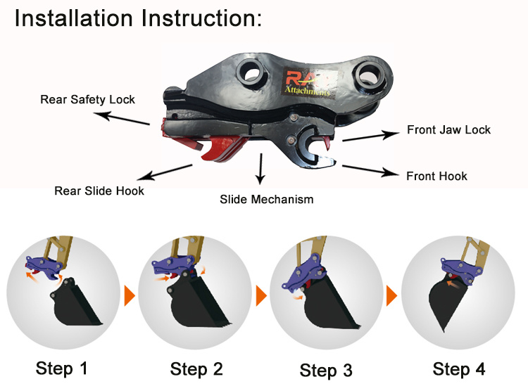 Quick Bucket Change Hydraulic Quick Coupler for Excavator