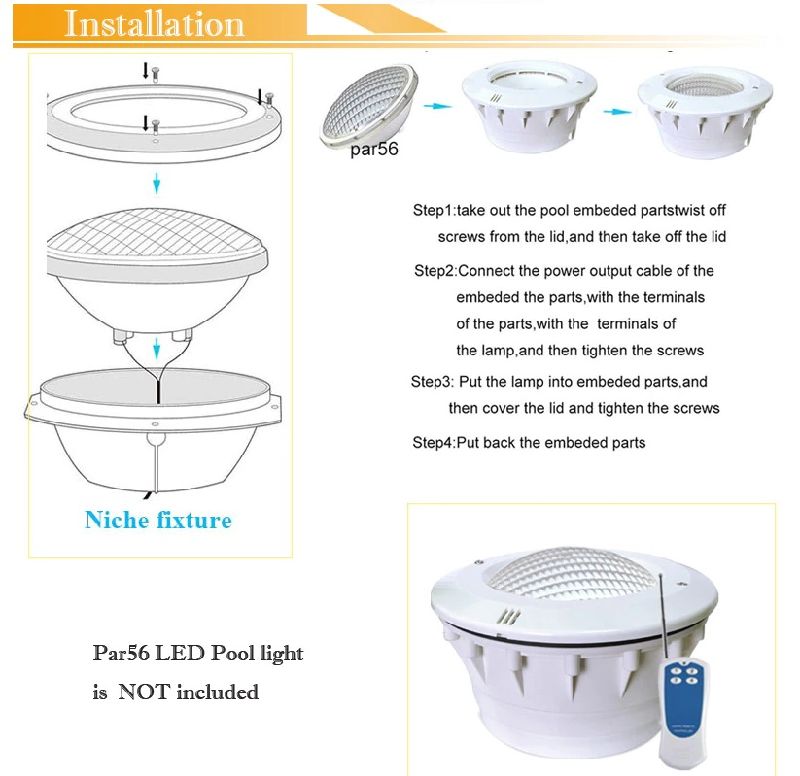 Swimming Pool Lighting Housing, Pool Lighting Housing, Underwater Lighting Housing