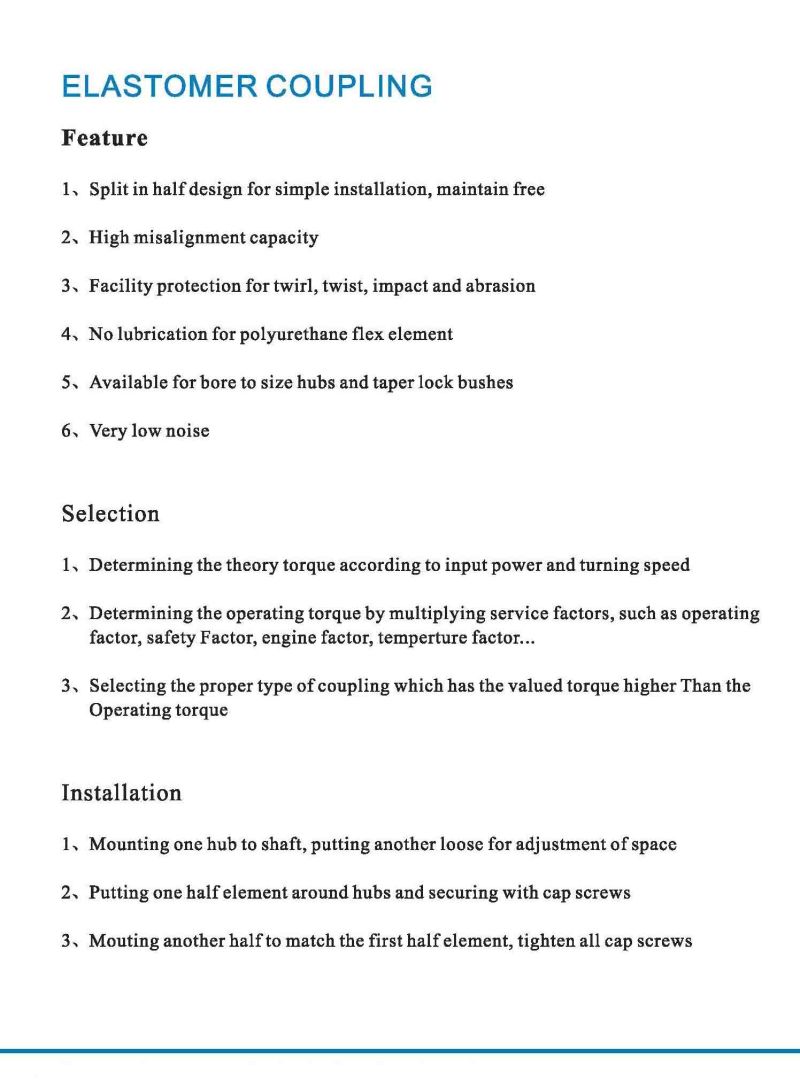 Flexible Coupling Omega Coupling Elastomer Coupling E4