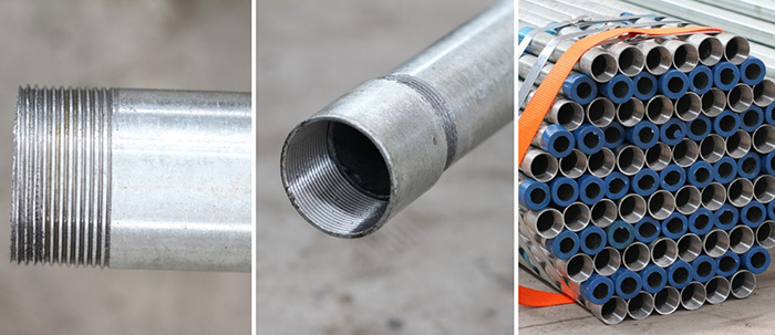 Threaded Galvanized Pipe / Gi Steel Tube Coupling Ends Tianjin Factory Price