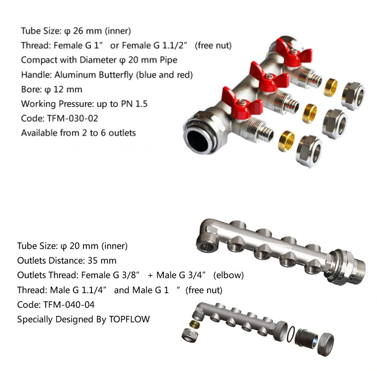 Good Quality Brass Water Distribution Manifold with Pex Pipe Connector