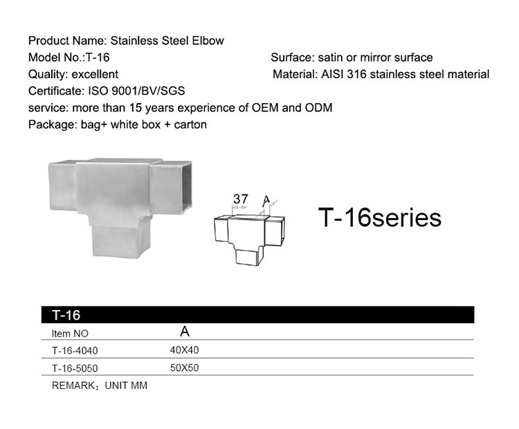 Square Tube Connector /Pipe Fitting Elbow