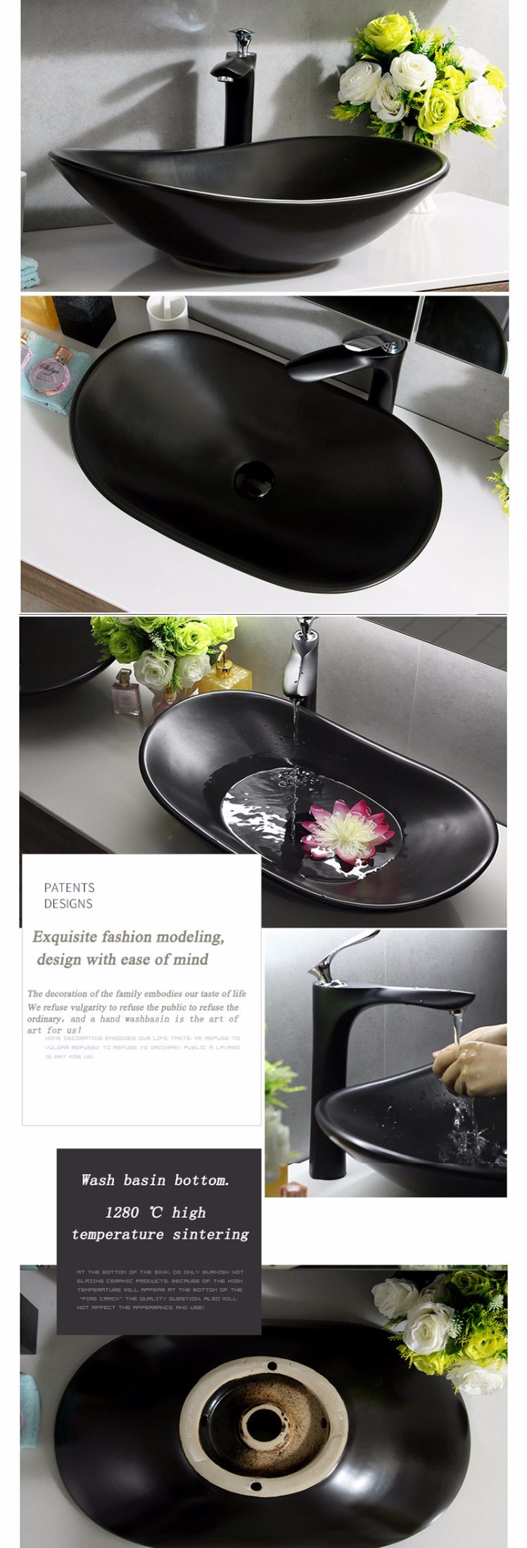 Bathroom Ceramic Vessel Basin / Washing Sink Supplier with Tap BC-7017