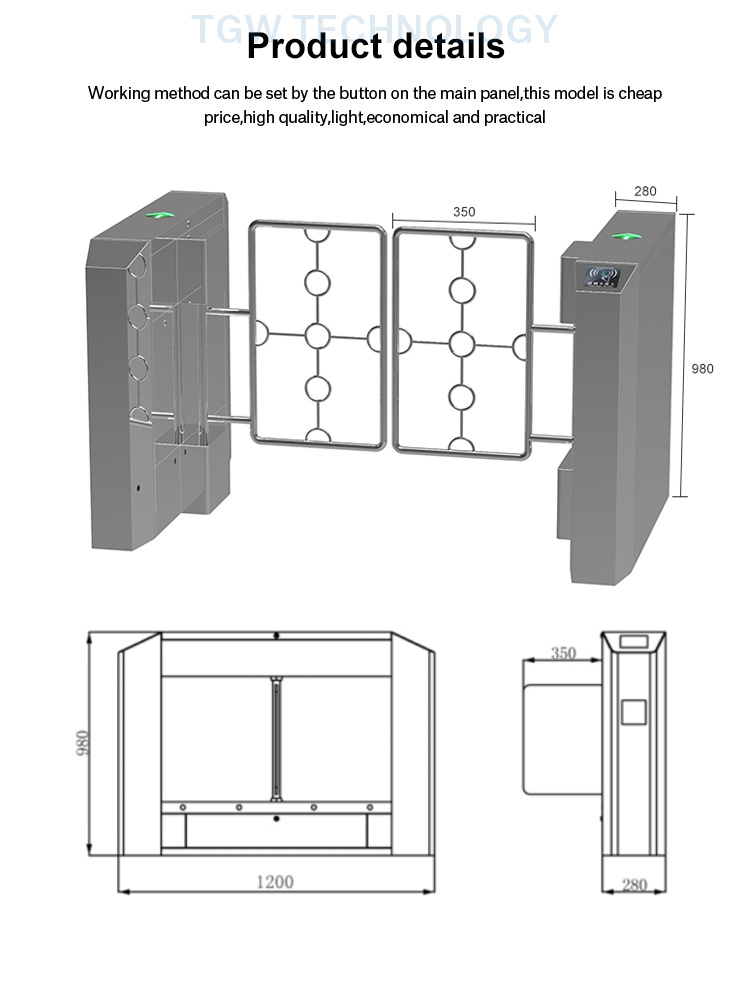 Reasonable Price Automatic Access Control System Swing Gate Turnstile