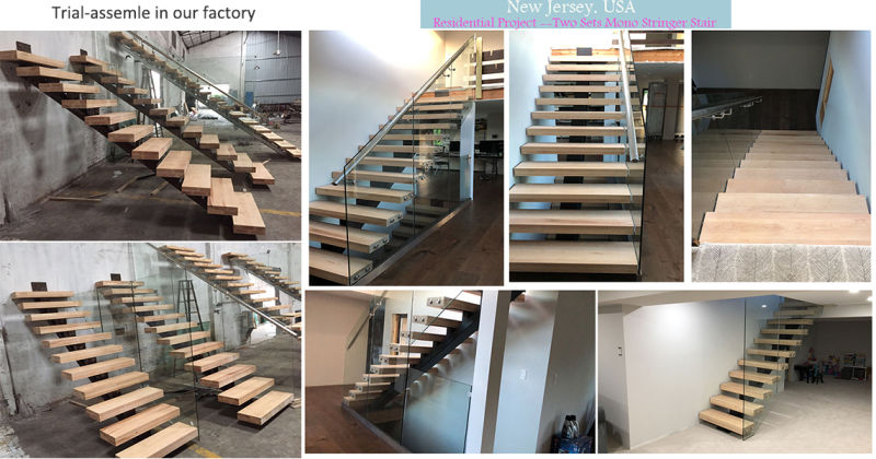 Commercial Metal Wood Customized Safety Stairs Lobby Stairs