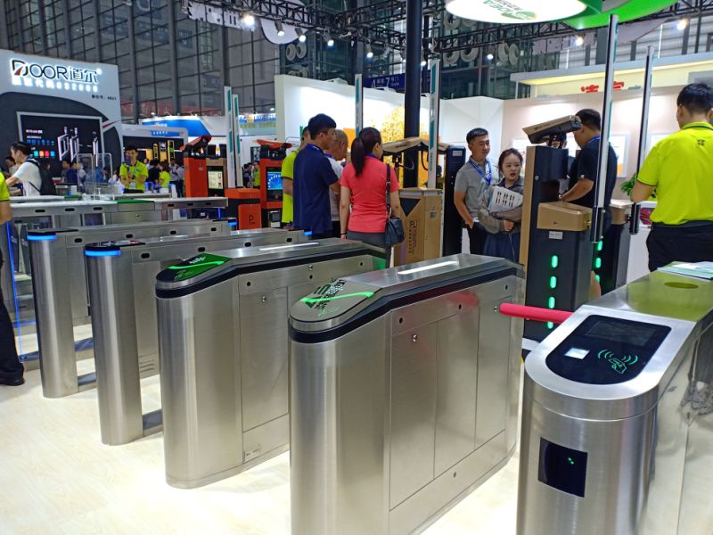 Turnstile Gate Access Control Flap Barrier with RFID Card Reader