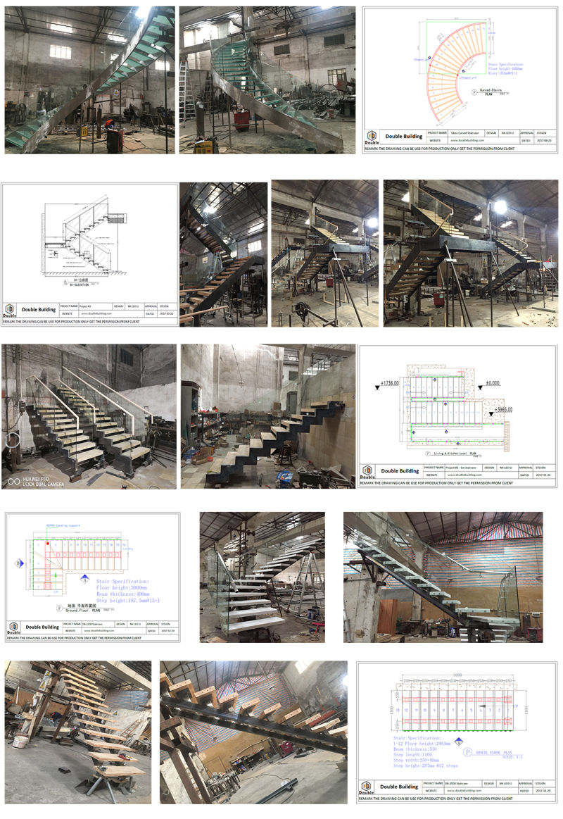 Commercial Metal Wood Customized Safety Stairs Lobby Stairs