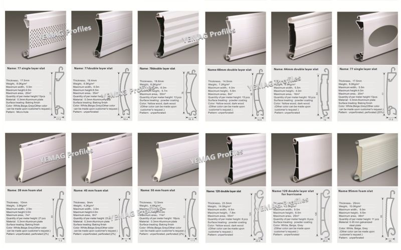 Anodized Aluminium Roller Shutter Profile for Rolling Gate Design